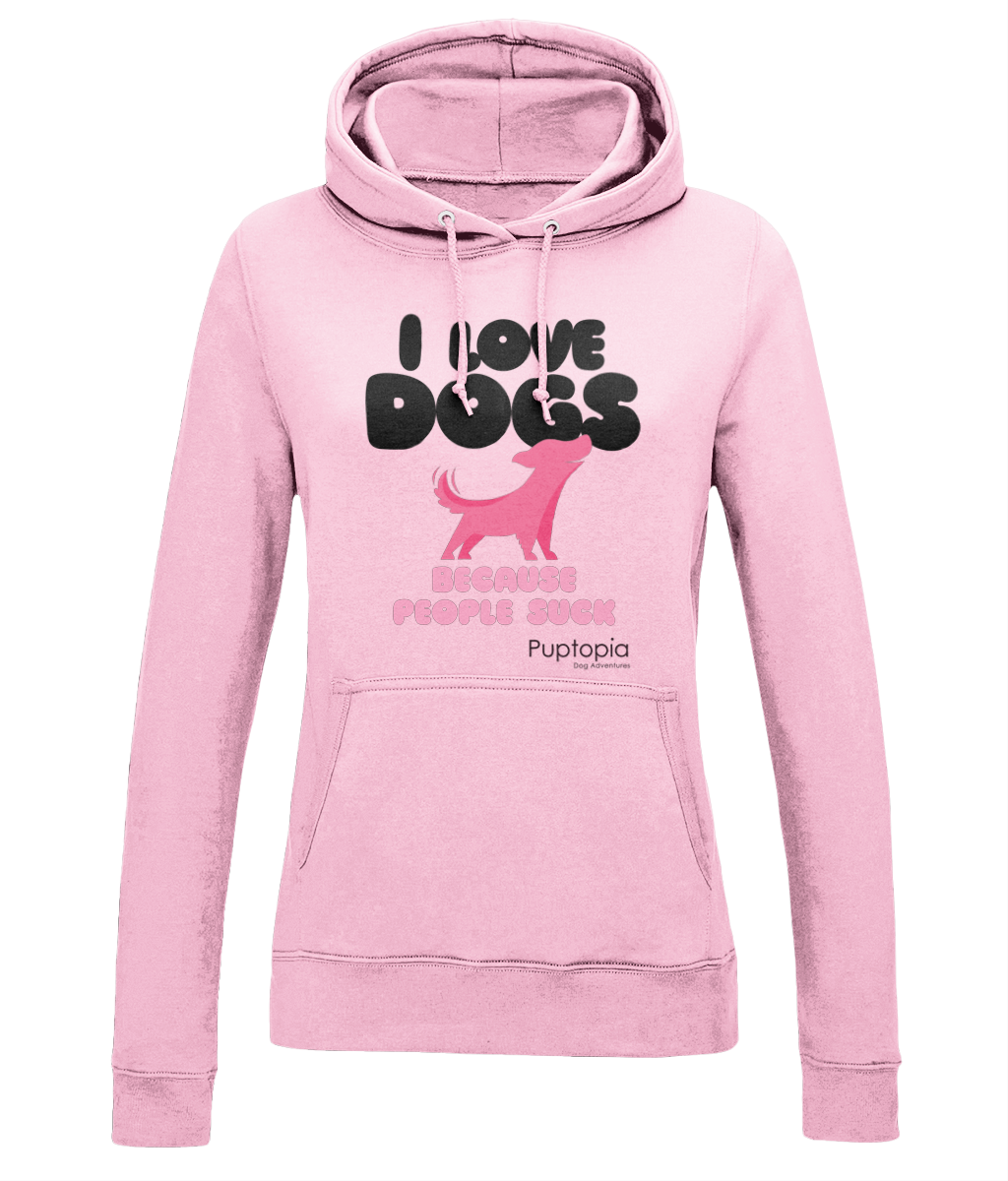 Puptopia I love dogs Ladies College Hoodie