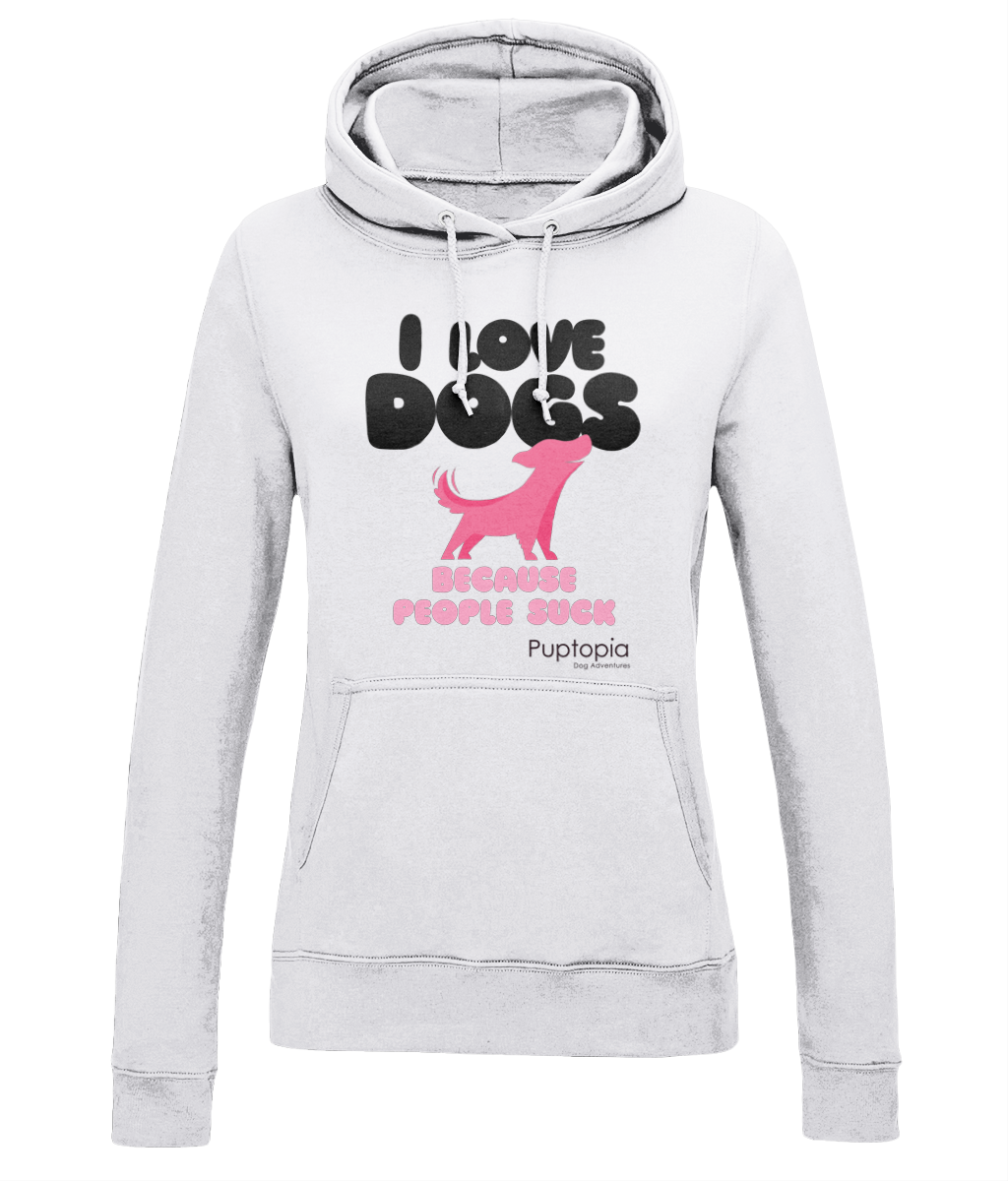 Puptopia I love dogs Ladies College Hoodie