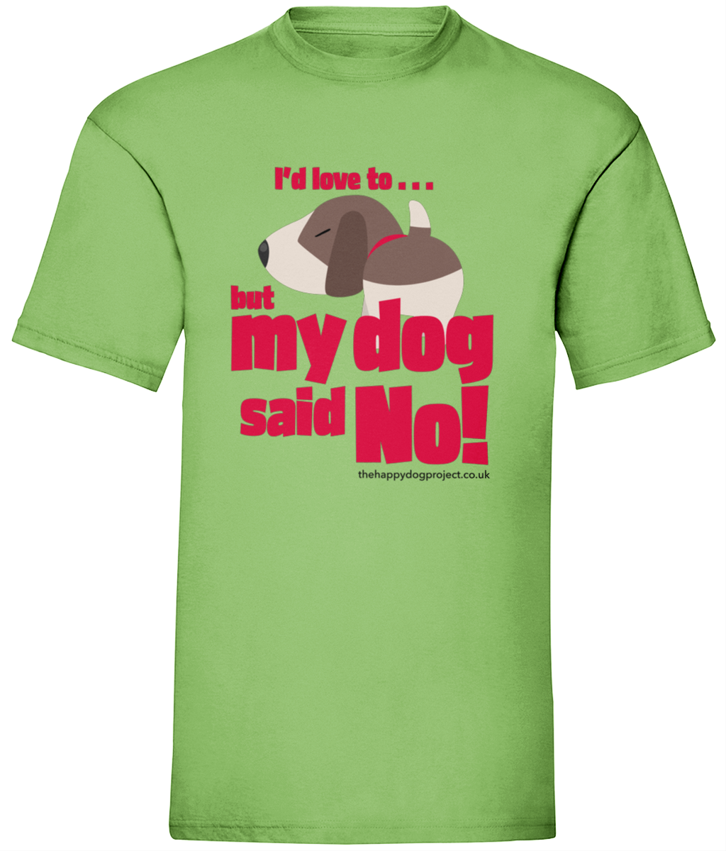 My dog said no - cute dog red