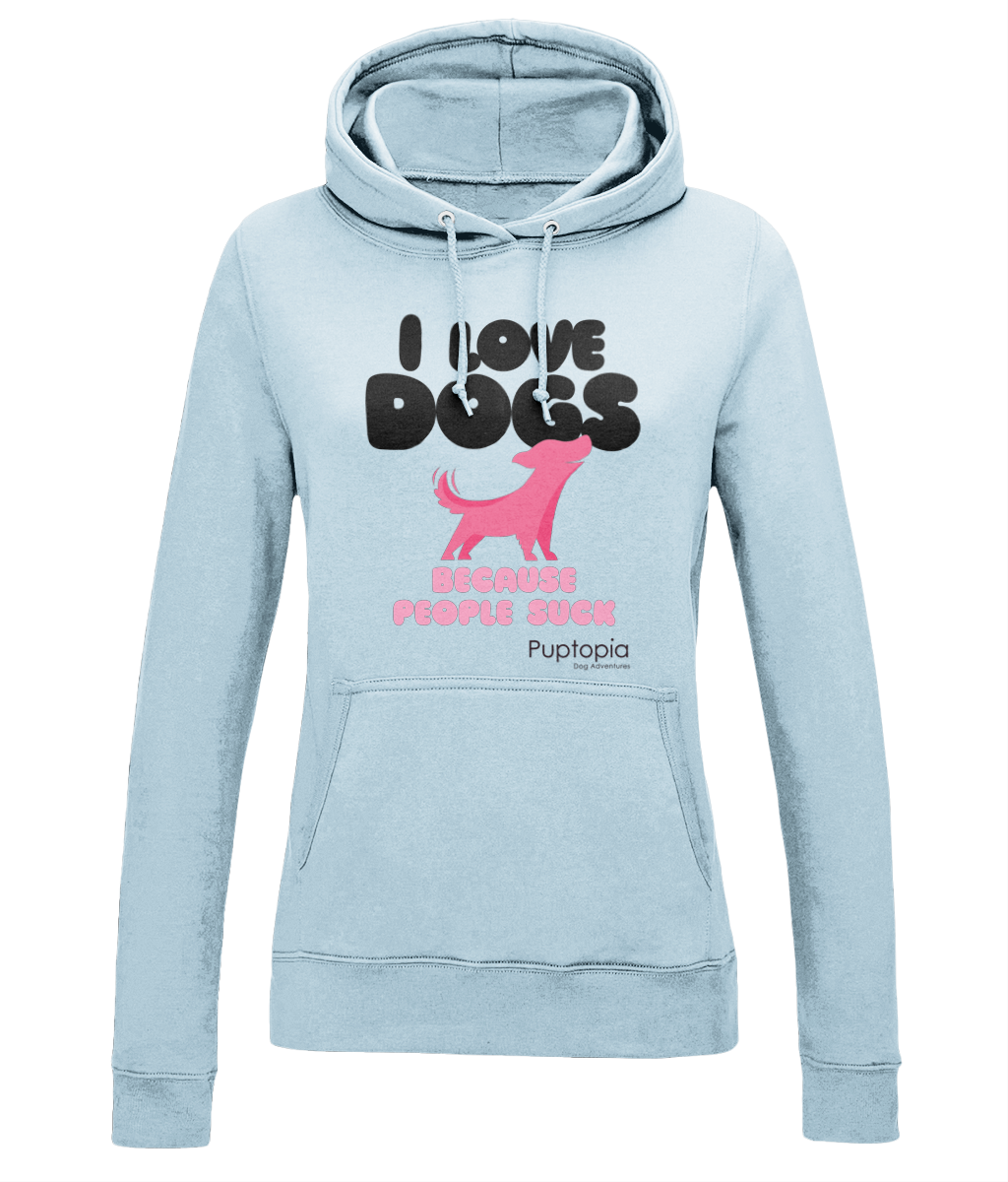 Puptopia I love dogs Ladies College Hoodie