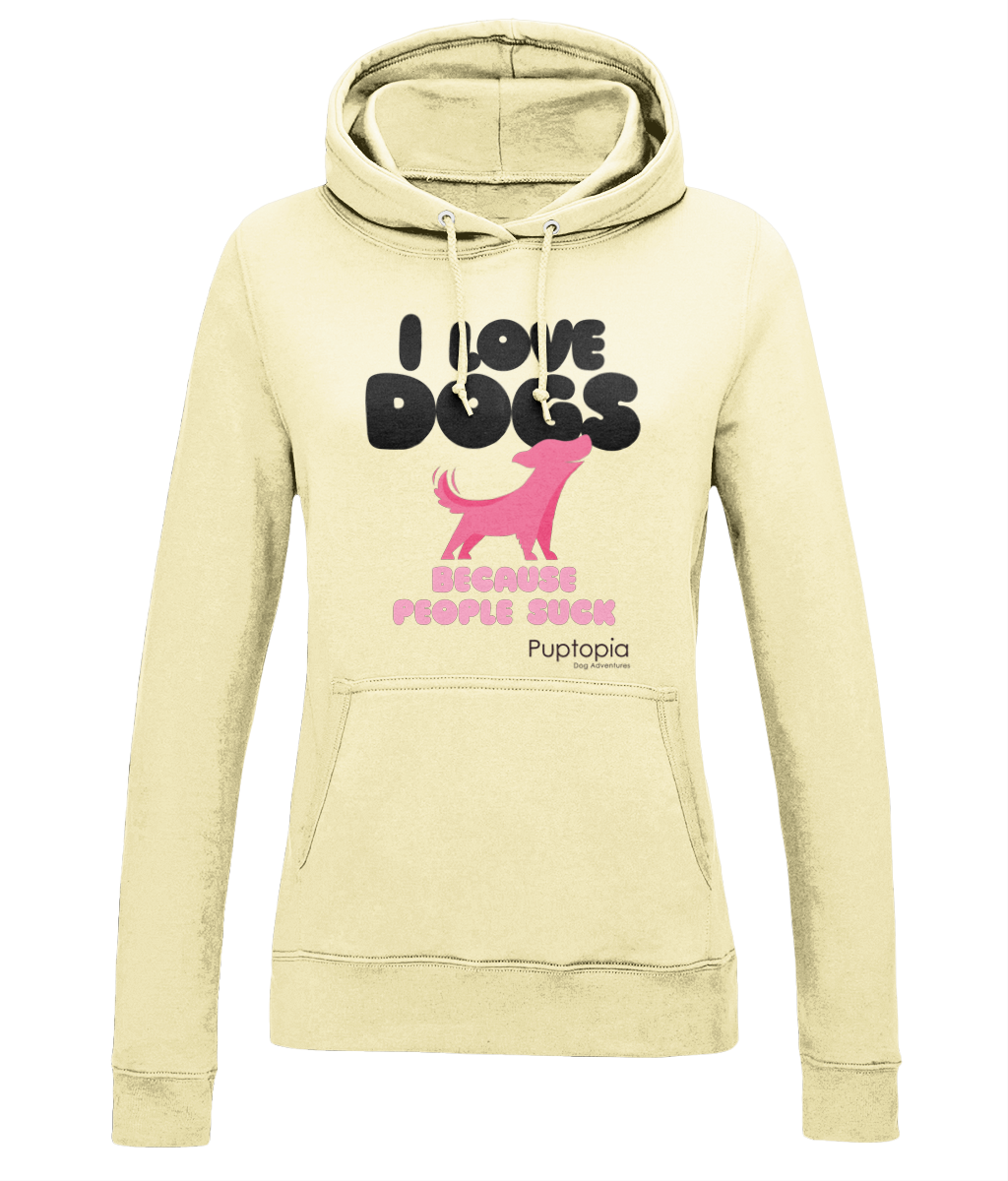 Puptopia I love dogs Ladies College Hoodie
