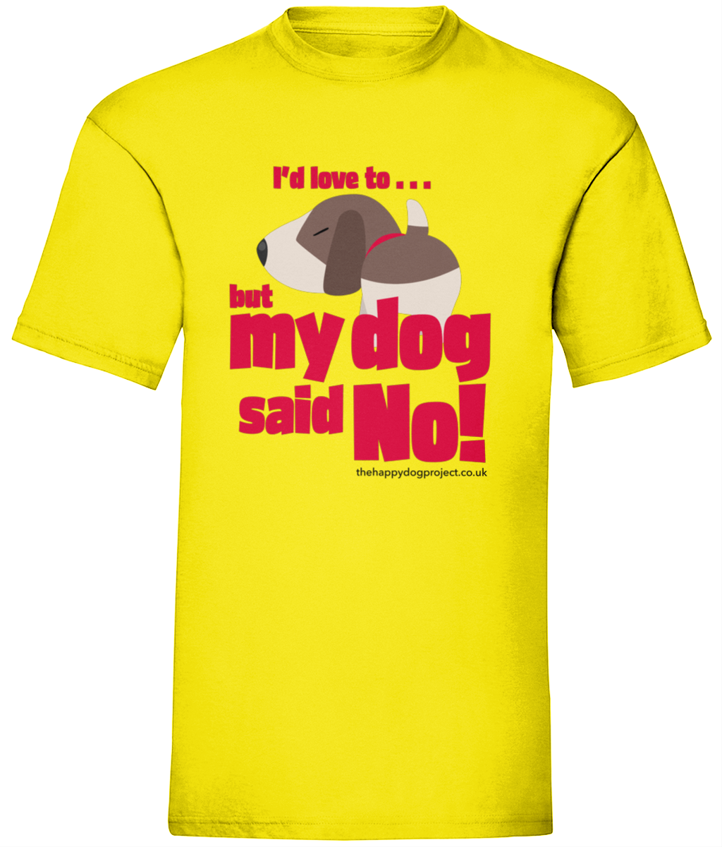 My dog said no - cute dog red