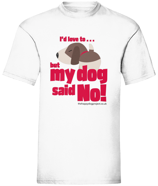 My dog said no - cute dog red