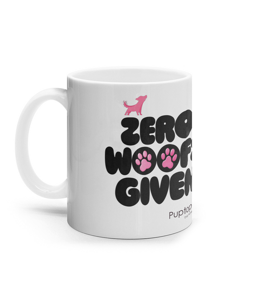 Puptopia Zero Woofs Given mug