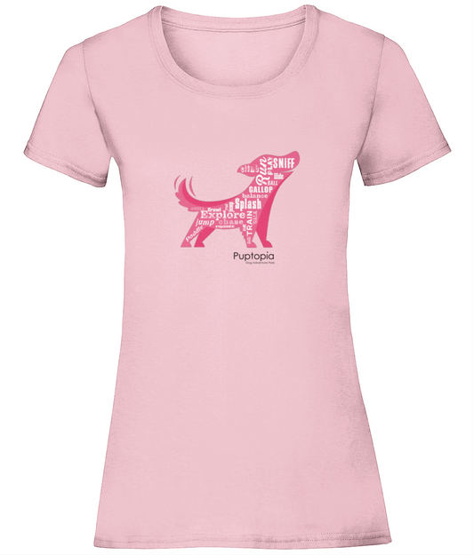 Women's Puptopia Run, Splash, Sniff t shirt